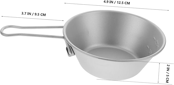 Unomor Portable Camping Bowl Titanium Outdoor Titanium Camping Bowl Camp Dishes for Hiking Picnic and Outdoor Dining