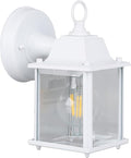 Classic White Aluminum Wall Lamp – Wet Location Outdoor Fixture Die-Cast Aluminum &amp Tempered Glass E26 Base (60W Max) for Porch Garage Garden (Single Pack