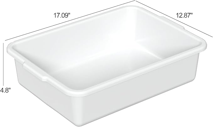 Kekow 12-Pack Plastic Bus Box 13 L Commercial Bus Tubs (White)