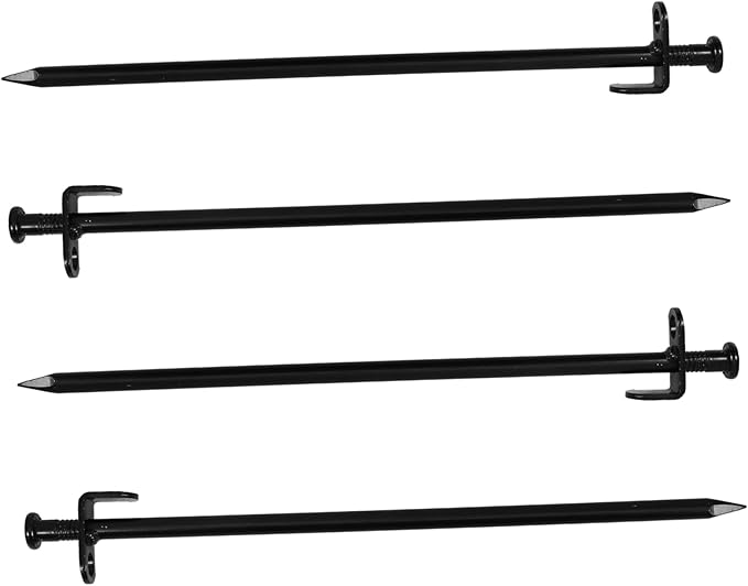 4Pcs Outdoor Metal Gardening Stakes Durable Ground Nails for Planting and Securing Tarps Greenhouse Pegs for Grass Cloth and Sunshade Use