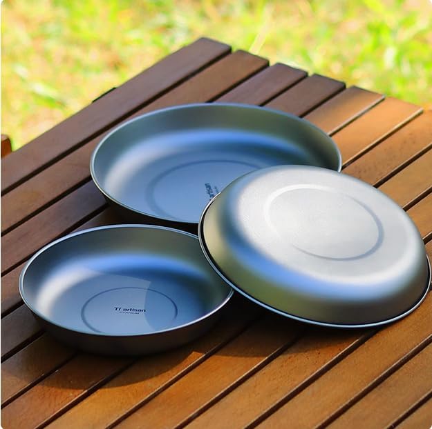Titanium Plate Camping Picnic Tableware 27fl oz Cooking Utensils Extremely Light Dishes Bowl 110g (Ta8220F)