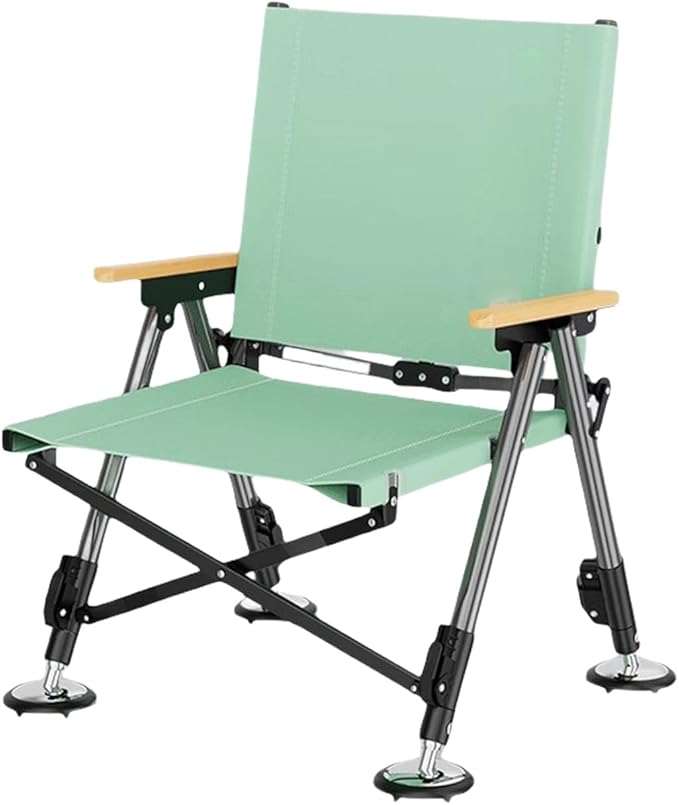 Mjaie Portable Camping Chair Bidirectional Folding Design Steel Reinforced Structure Outdoor Leisures Seat for Outdoor with Back Foldable Chair