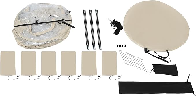9.84 x 6.73FT Spacious Pop Up Bubble Tent Clear Tent with Windproof Ropes &amp Ground Nails Portable Garden Globe Igloo Tents for Outside Camping Picnics Garden Clear Champagne