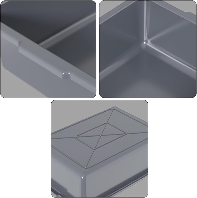 Morcte 12-Pack 13 L Commercial Bus Box Plastic Bus Tub/Wash Basin Gray