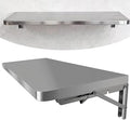 Concession Folding Shelf 24 36 48 Wall Mount Table Stainless Steel Floating Food Shelf Drop Down Shelving for Food Truck/Trailer/Prep(60x40cm/24x16in)