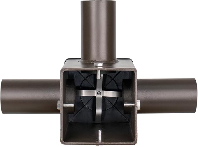 Tenon Adapter for 4 Inch Square Poles with 3 Horizontal 90 Degree TenonsSlip Fitter Mount Tenon Adapter Bracket for 3 Fixture LED Parking Lot Street Light