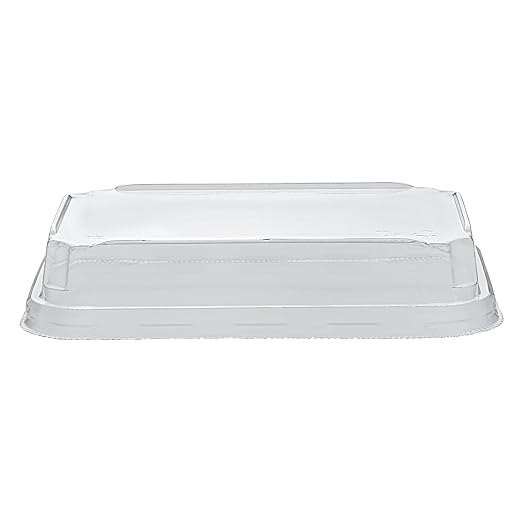 Restaurantware-LIDS ONLY: Matsuri Vision 6.6 x 4.6 x 1.2 Inch Lids For Sushi Containers 100 Airtight Lids - Containers Sold Separately No-Fog Design Clear Plastic Dome Lids For Sushi Boxes