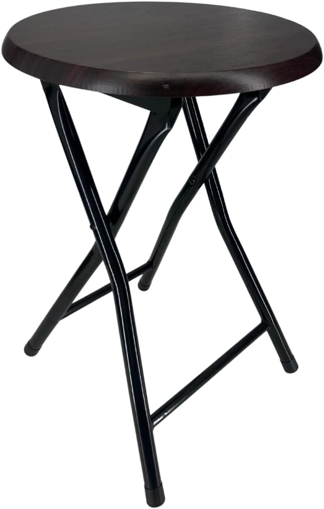 MOON FLOWER Portable Folding Chair with Wooden Seat | Ideal for Picnics Camping Trips or Outdoor Events Brown - No Back
