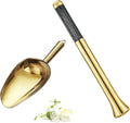 Stainless Steel Ice Scoop 6OZ Small Food Candy Scoop 12.5 Gold Muddler for Cocktails Stainless Steel Drink Muddler Bartender Accessories Lemon Smasher for Home Bar Tool Ice Crusher for Mojitos