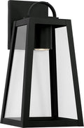 Capital Lighting 943711BK-GL Leighton Wet Rated Minimal Emissions Design Clear Glass Outdoor LED Wall Lantern 1-Light 7 Watt 16 H x 8 W Black
