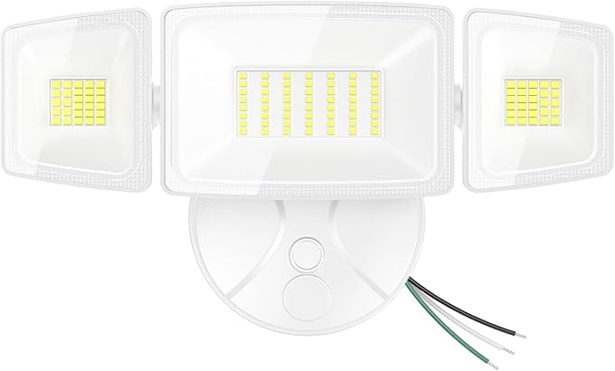 Onforu 75W Flood Lights Outdoor 7000LM Brightness Security Lights Switch Controlled 3 Adjustable Heads IP65 Waterproof 6500K Wall Mount Exterior LED Flood Light