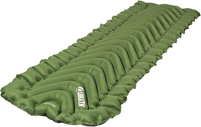 Klymit Static V Long Inflatable Sleeping Pad for Camping Lightweight Hiking and Backpacking Air Bed For Tall Campers 2.5 Inch Thick Green
