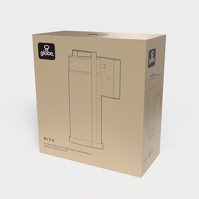 GLOBE Electric 60000165 1-Light Outdoor Wall Sconce Matte Black Frosted Glass