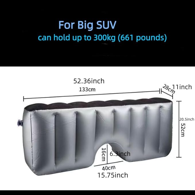 Inflatable Car Air Mattress Back Seat Bed Heightened Back Seat Gap Filler Pad Extender for SUV Camping Sleeping Travel Rest
