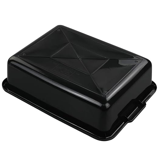 8 Liters Plastic Commercial Bus Tub Set of 4 Black Rectangle Plastic Dish Pans