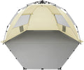 Oileus X-Large 4 Person Beach Tent Sun Shelter - Portable Sun Shade Instant Tent for Beach with Carrying Bag Stakes 6 Sand Pockets Anti UV for Fishing Hiking Camping Waterproof Windproof Khaki