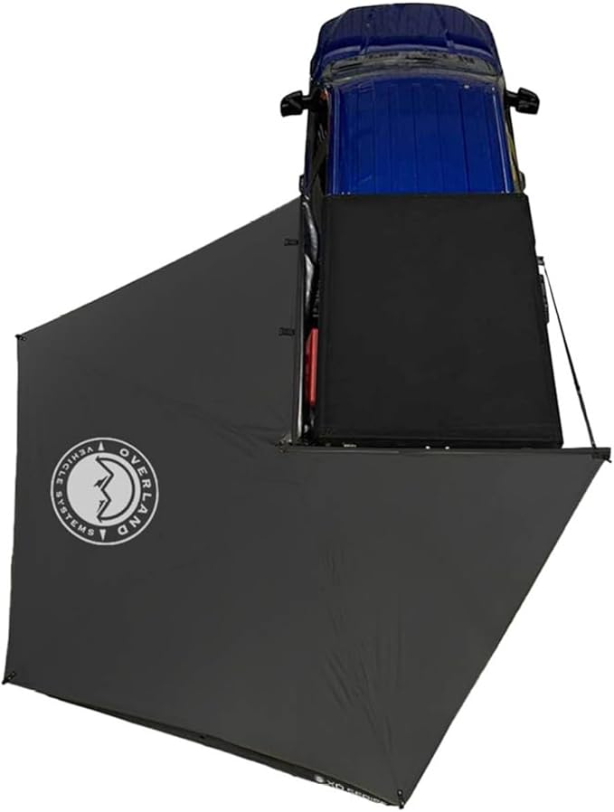 Overland Vehicle Systems - XD Nomadic 270 LT - Awning w/Lights Driver Side Black Trim w/Black Travel Bag