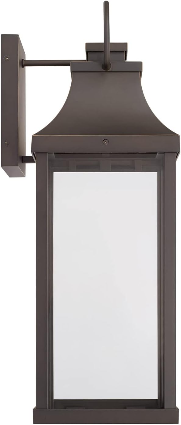Capital Lighting 946431OZ-GL Bradford Night Sky Clear Glass Rectangular Outdoor Wall Lantern 1-Light 7 Watt 24 H x 8 W Oiled Bronze