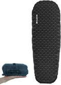 Single Inflatable Sleeping Mat 20D Nylon Lightweight Air Bed for Adults Air Mattress with Storage Bag for Camping Ultralight Backpacking Hiking Traveling &amp Outdoor Activities(Black L)