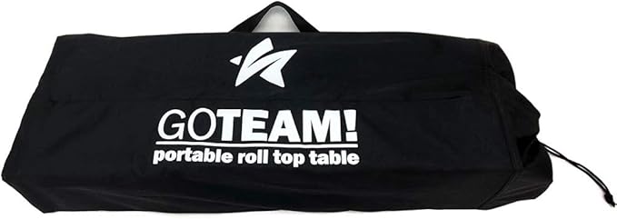 GoTEAM! Portable Heavy Duty Aluminum Roll-Top Table Camping/Tailgating/Beach Instant Table with Carry Bag