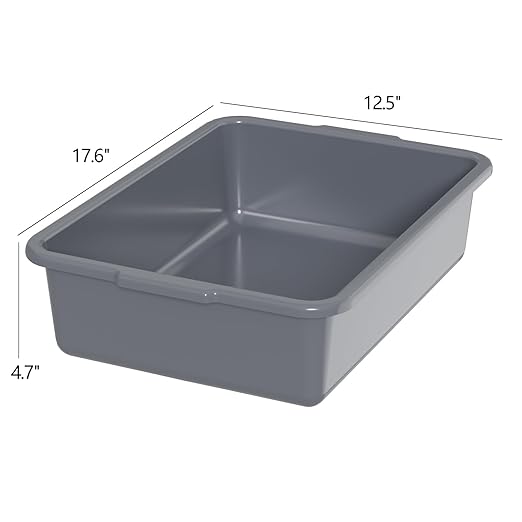 13 L Plastic Bus Tub Small Commercial Bus Tubs Gray 4 Packs