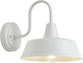 10 Inch Gooseneck Outdoor Wall Light Fixtures for Barn White Exterior Farmhouse Lighting with Wall Mount Barn Style Wall Sconce Lights for Porch Garage House