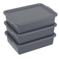 Rosebloom 13 L Small Bus Tubs with Lids Plastic Bus Tub Tote Box with Lid 3 Packs