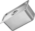 Stainless Steel 1/3 Size Kitchen Pan with Lid for Commercial Food Preparation and Space Saving Storage Container