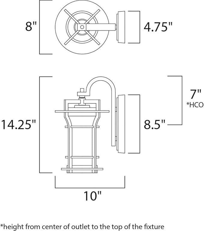 Maxim Oakville-One Light Outdoor Wall Mount in Mediterranean Style-8 Inches Wide by 14.25 inches high