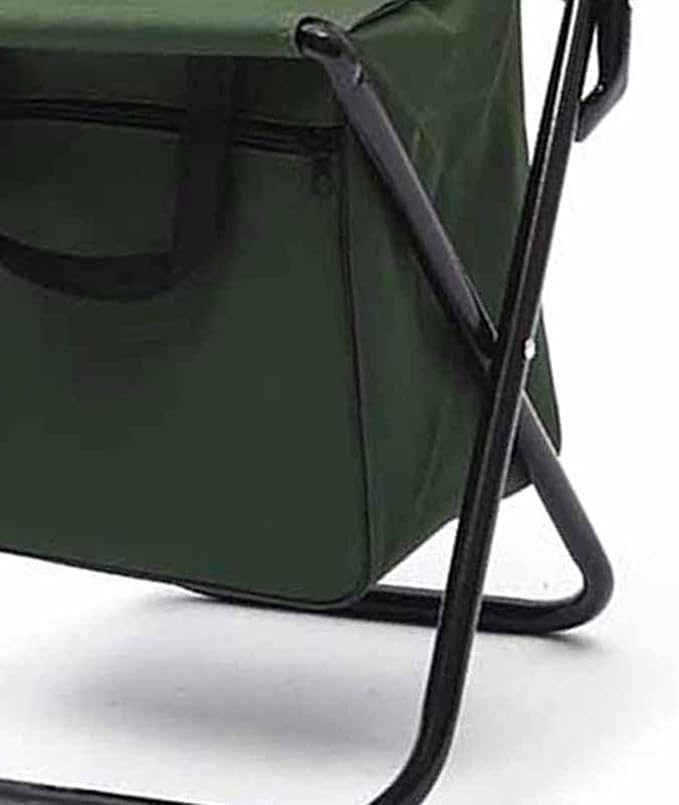 Folding Fishing Chair Portable Foldable Leisure Back Chair with Bag for Outdoor Camping Fishing Hiking Backpacking (Green)