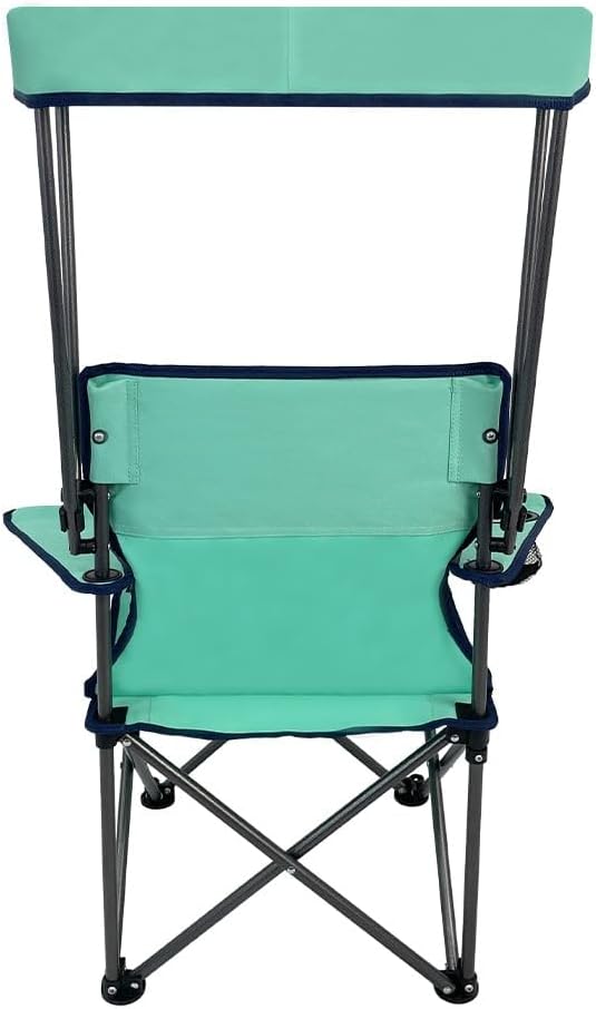 Youth Outdoor Canopy Chair with Adjustable Shade Folding Kids Camping Chair with Cup Holder and Carry Bag Portable Beach Sports and Backyard Seating