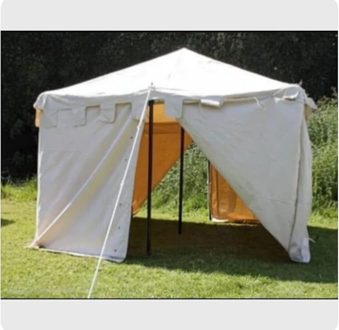Camping Medieval Square 3x3 Meter Natural White Water Proof Camping Tent for Events Reenactment &amp Hiking