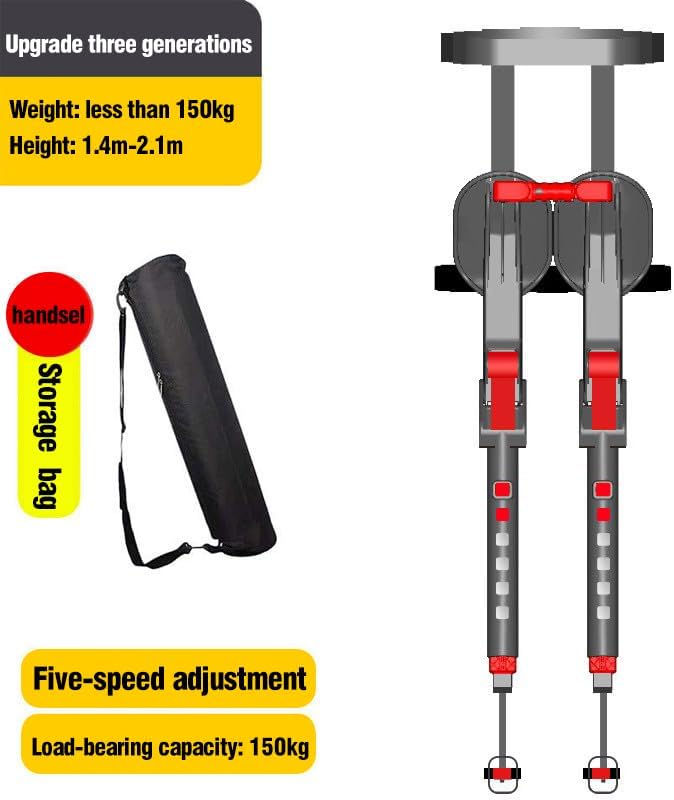 Adjustable Wearable Chair Invisible Seat Chairless Chair for Ergonomic Support Lightweight Wearable Exoskeleton Seat Portable Design with 5 Height Adjustments Supports Up to 150kg (red)