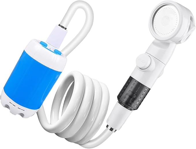 4000mAh Rechargeable Shower Pumps High Flows Compacts Design for Camping Travel and Dorm Use