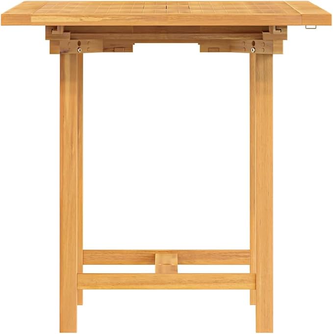 Solid Teak Wood Outdoor Table Extendable Dining Table for Camping Picnic Outdoor Furniture Kitchen or Balcony Tables Natural Finish - Medium