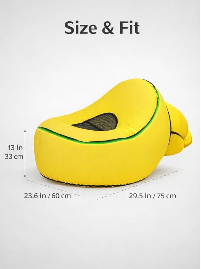 Inflatable Lounger Chair with LED Edge Light Portable Air Sofa for Adults &amp Kids No Pump Needed Lightweight Beach Pool Camping &amp Backyard Lounge Chair with Carry Bag
