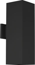 Progress Lighting 6-Inch Aluminum Outdoor Up/Down Wall Lantern Light Square Collection Matte Black P5644-31