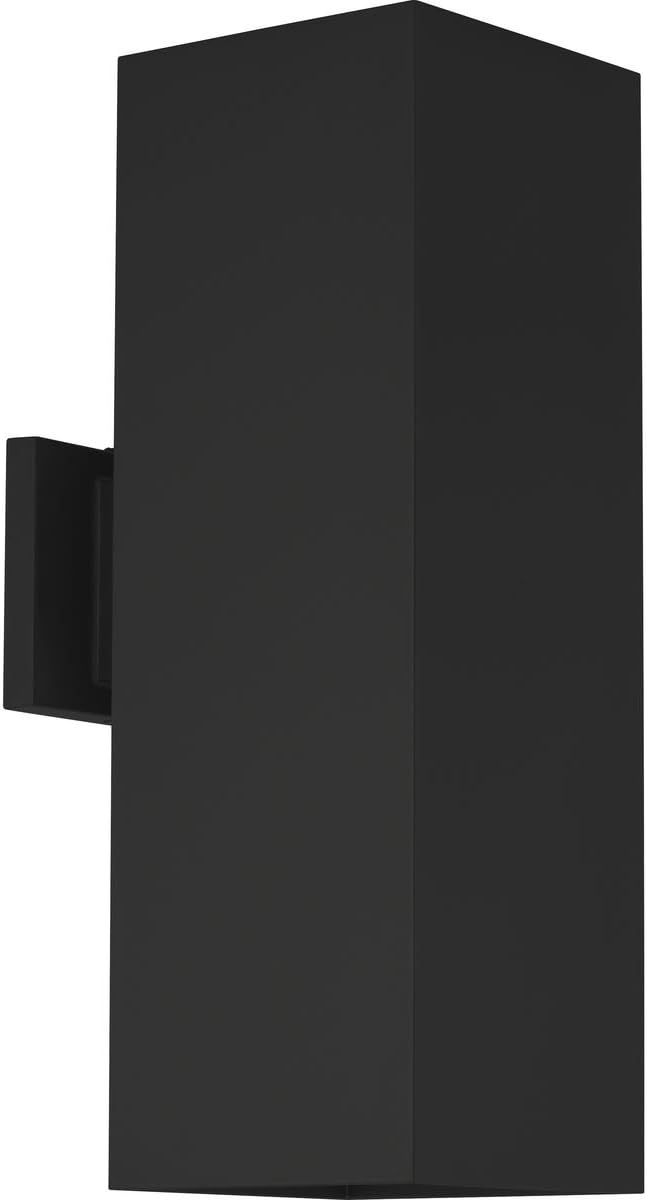 Progress Lighting 6-Inch Aluminum Outdoor Up/Down Wall Lantern Light Square Collection Matte Black P5644-31