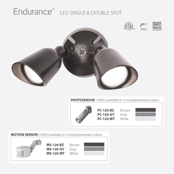 WAC Lighting Endurance Double Spot Energy Star 30W LED Spot Light 5000K in Bronze