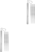 LOGOFUN 4pcs Stainless Steel Travel Chopsticks with Metal Carrying Case Portable Utensils for Camping Hiking Picnic