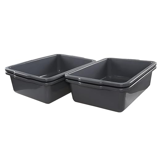 Kiddream 34 Liters Large Commercial Bus Tubs Plastic Bus Box Trays Set of 4