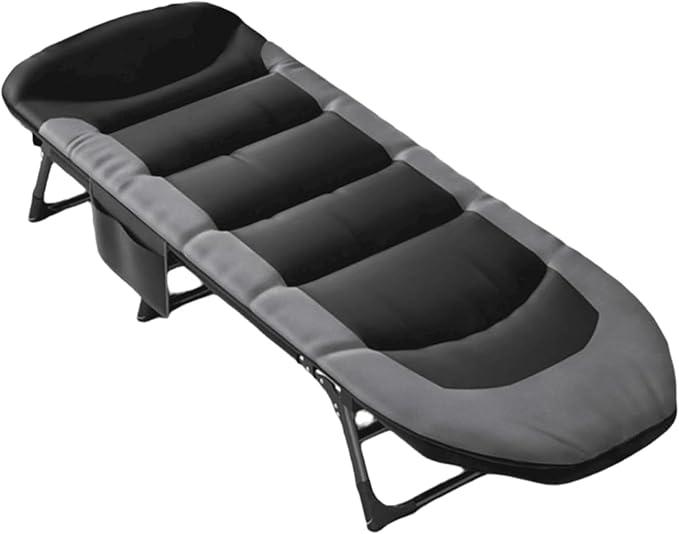 Iron Alloy Camping Bed 6-Level Adjustable Folding Cot for Outdoor Office Portable Folding Bed with Mattress for Sleeping