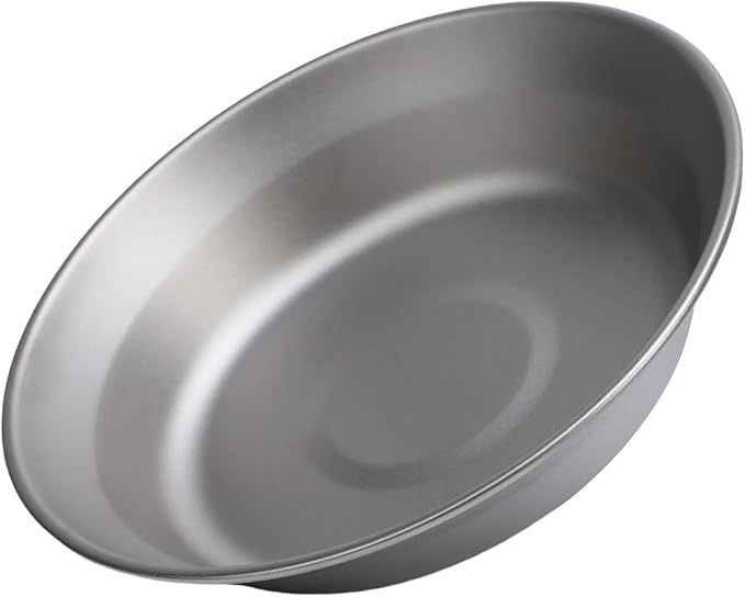 Fabater Ti Camping Plate 500ml Lightweight Outdoor Dish Cookware with Multi Functional Camping Utensil for Backpacking Hiking Fishing Picnic Survival BBQ Cooking