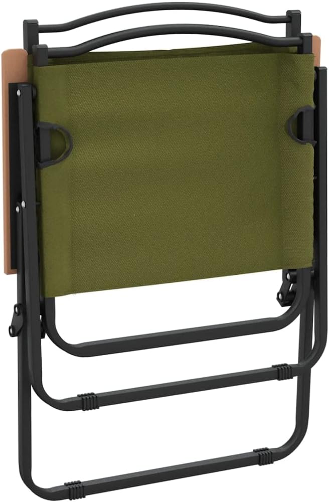 Camping Chair Set of 2 Green Folding Chairs 21.3x21.7x30.7 500D Oxford Steel Frame Lightweight for Garden/Camping