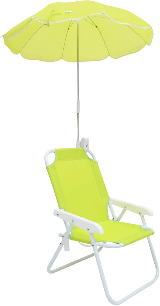 VANZACK 1set Boys and Girls Outdoor Umbrella Chair Ergonomic Beach Stool Sun Block and Tear-Resistant for Camping and Outdoor Activities Green