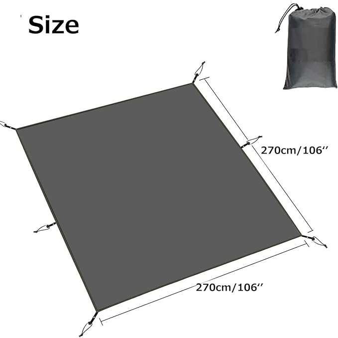 Farfly Tent Footprint Waterproof PU 3000 Easy Set up Heavy Duty Ultralight Tent Footprint for CampingHiking Backpacking Hammock Beach Grey