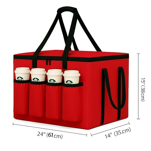 musbus catering bag for doordash uber eats 22x14x14 Insulated Food Delivery Bag with Cup Holders/Drink Carriers Premium XXL Beverages Grocery Pizza Commercial Quality Hot and Cold hot boxes