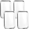 LIFKOME 4pcs Stainless Steel Plates for Boys and Girls Boy Girl Lunch Tray Suction Dish for Camping Home Use