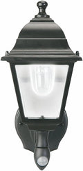 Maxsa 44219 Premium Wireless Battery-Powered Motion-Activated Decorative Outdoor Wall Sconce Lighting Fixture Cool White LED Metal Housing Black