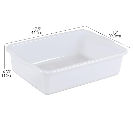 13 L 4 Packs Plastic Bus Tubs Commercial Bus Tote Box Restaurants Dish Pans